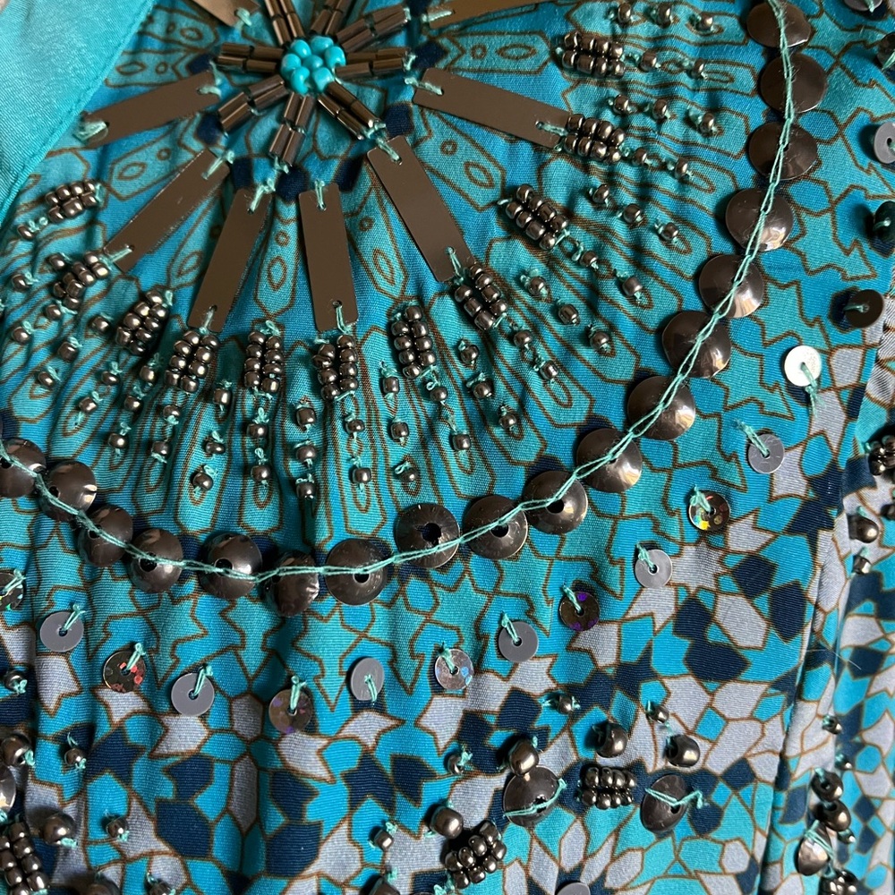 Blue Patterned Women's Top - Picture 6 of 12